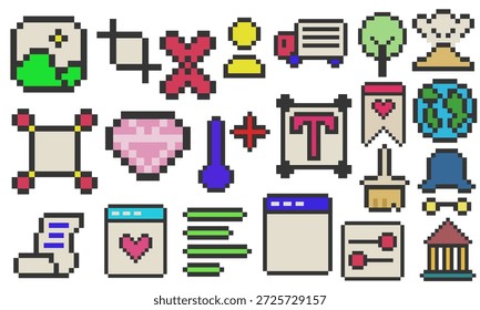 abstract group element pixel art