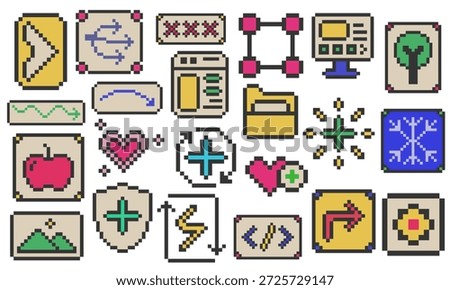 abstract group element pixel art