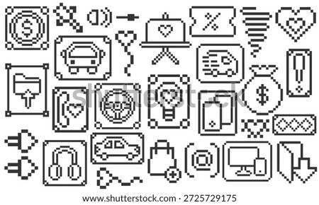 abstract group element pixel art