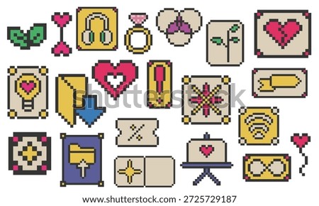 abstract group element pixel art