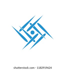 abstract group of fish symbol vector