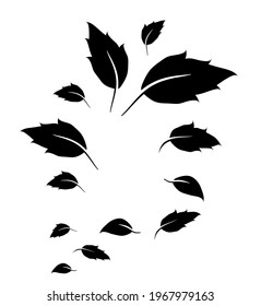 Abstract group of leafs on the white background. Vector