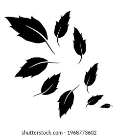 Abstract group of leafs on white background. Vector