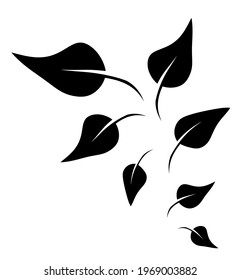 Abstract group of leafs on the white background. Vector