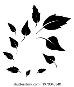 Abstract group of leafs on the white background. Vector