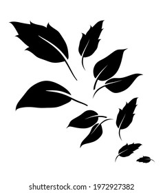 Abstract group of leafs on the white background. Vector
