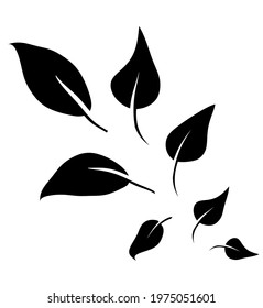 Abstract group of leafs on the white background. Vector