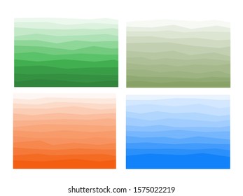 Abstract group of shade color. Gradient Blue green and orange.