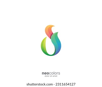 Abstract grow arch vector logo