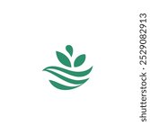 Abstract grow leaf logo. leaf icon dynamic green color
