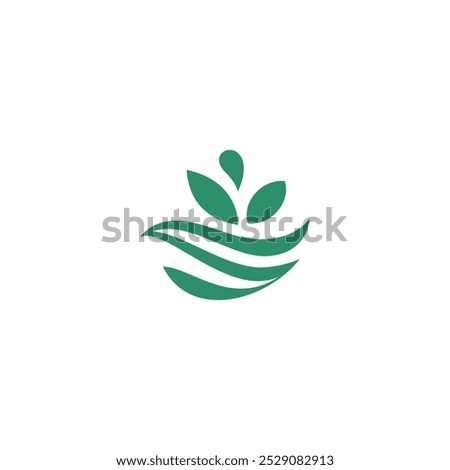 Abstract grow leaf logo. leaf icon dynamic green color