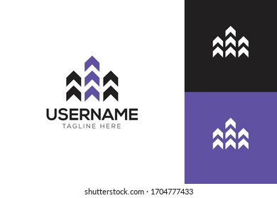 abstract grow logo vector concept with flat, simple, and unique styles