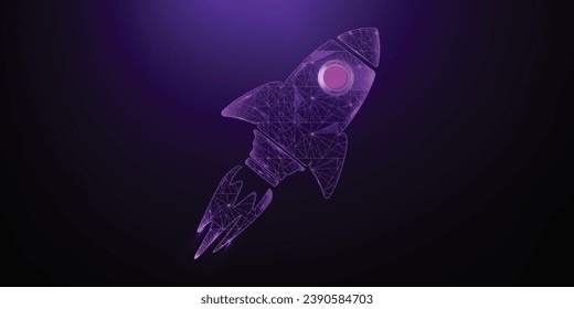 Abstract grow symbol digital transformation Background. Polygonal icon.