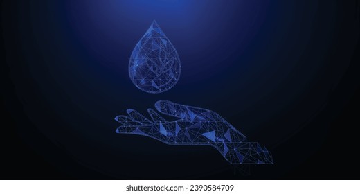 Abstract grow symbol digital transformation Background. Polygonal icon.