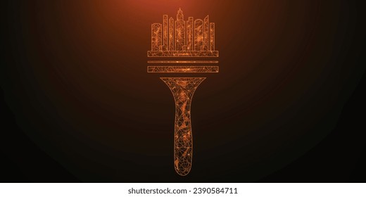 Abstract grow symbol digital transformation Background. Polygonal icon.