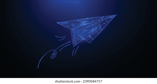 Abstract grow symbol digital transformation Background. Polygonal icon.