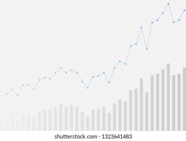 Abstract Growing Financial Graph Chart Background. Vector Tech Design