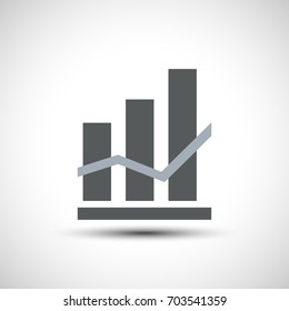 Abstract growing graph icon.