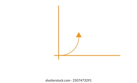  Abstract growth chart diagram vector icon for business on white background.