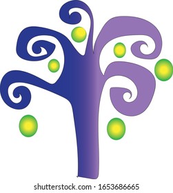 Abstract growth tree on a white background.