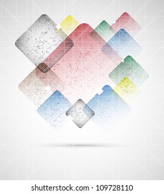 Abstract grunde bright boxes editable vector illustration