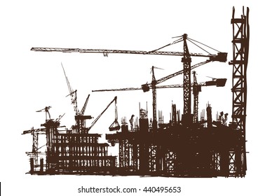 Abstract grung industrial background hand drawn. Vector illustration