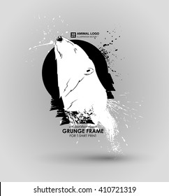 Abstract grunge animal print for t-shirt. Bear modern street style attributes. Vector art. Polar bear head for poster. HIPSTER print for t-shirt.