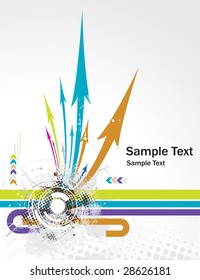 Abstract grunge arrow wave halftone line background with sample text