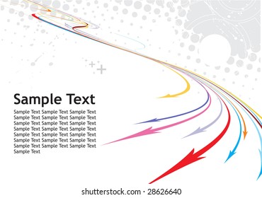 Abstract grunge arrow wave halftone line background with sample text