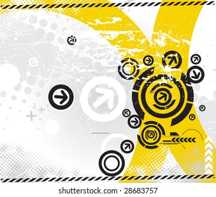Abstract grunge arrow wave halftone line background with sample text
