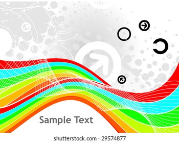 Abstract grunge arrow wave halftone rainbow line background. The Best of Collection