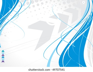 Abstract grunge arrow wave halftone line background with sample text, vector illustration