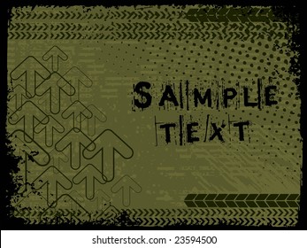 abstract grunge with arrows and sample text, vector illustration