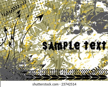 abstract grunge with arrows and sample text, vector illustration