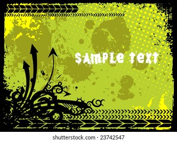 abstract grunge with arrows and sample text, vector illustration