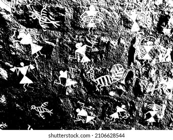 Abstract grunge artistic distress vector pattern background and texture. 