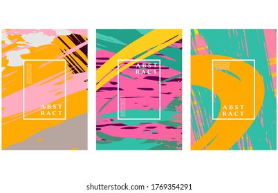 Resumen de los antecedentes de las artes grunges. Elementos de trazo de pincel. página Collage. Plantilla para cabecera web, tarjeta, invitación, folleto, portada de libro, folleto impreso. Diseño de afiches de pintura, hoja de volante a4