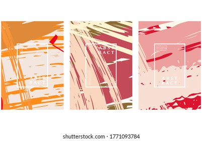 Abstract grunge arts background. Brush stroke elements. Collage page. Template for web header, card, invitation, brochure, book cover, booklet print. Painting poster design, flyer sheet a4