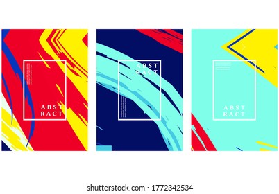 Abstract grunge arts background. Brush stroke elements. Collage page. Template for web header, card, invitation, brochure, book cover, booklet print. Painting poster design, flyer sheet a4