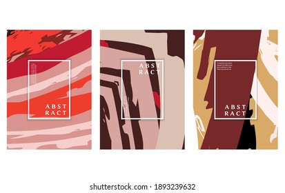Abstract grunge arts background. Brush stroke elements. Collage page. Template for web header, card, invitation, brochure, book cover, booklet print. Painting poster design, flyer sheet a4