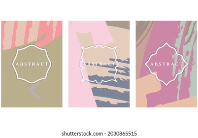 Abstract grunge arts background. Brush stroke elements. Collage page. Template for web header, card, invitation, brochure, book cover, booklet print. Painting poster design, flyer sheet a4