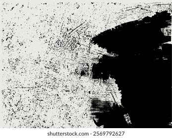 Abstract grunge background.  Aged wall texture. Grainy messy overlay of empty, aging, scratched wall. Grunge rough dirty background. Vector Illustration. Black isolated on white.eps8