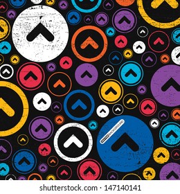 Abstract grunge background with arrows in circle. vector illustration