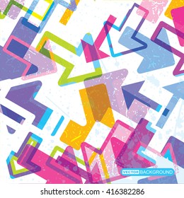 Abstract grunge background with arrows. Vector illustration,