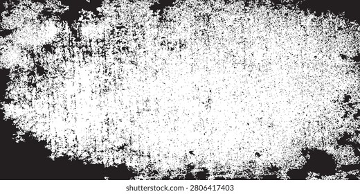 Abstract grunge background with black distress border frame and white splattered scratch texture.