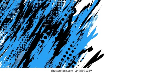 Fondo abstracto del grunge con salpicaduras azules y negras
