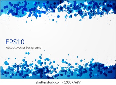 Abstract grunge background with blue waves. Vector illustration.