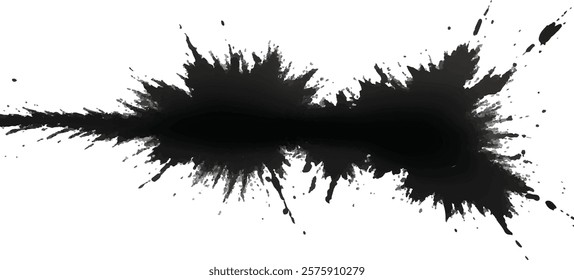 "Abstract Grunge Background with Bold Black Paint Stains and Dynamic Brush Strokes"."Vector Art Depicting Black Paint Stains and Smudged Brush Strokes on a Distressed Grunge Canvas"
