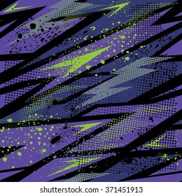 Abstract grunge background for boys. Seamless pattern with lightning and ink droplets