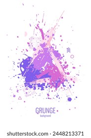 Abstract grunge background. Bright colors on a white background. Paint splashes, mascara and brushstrokes. Vector illustration. Design of postcards, covers, wallpapers.